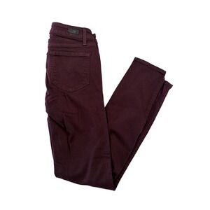 Paige Verdugo Ankle Skinny Jeans Burgundy Size 25